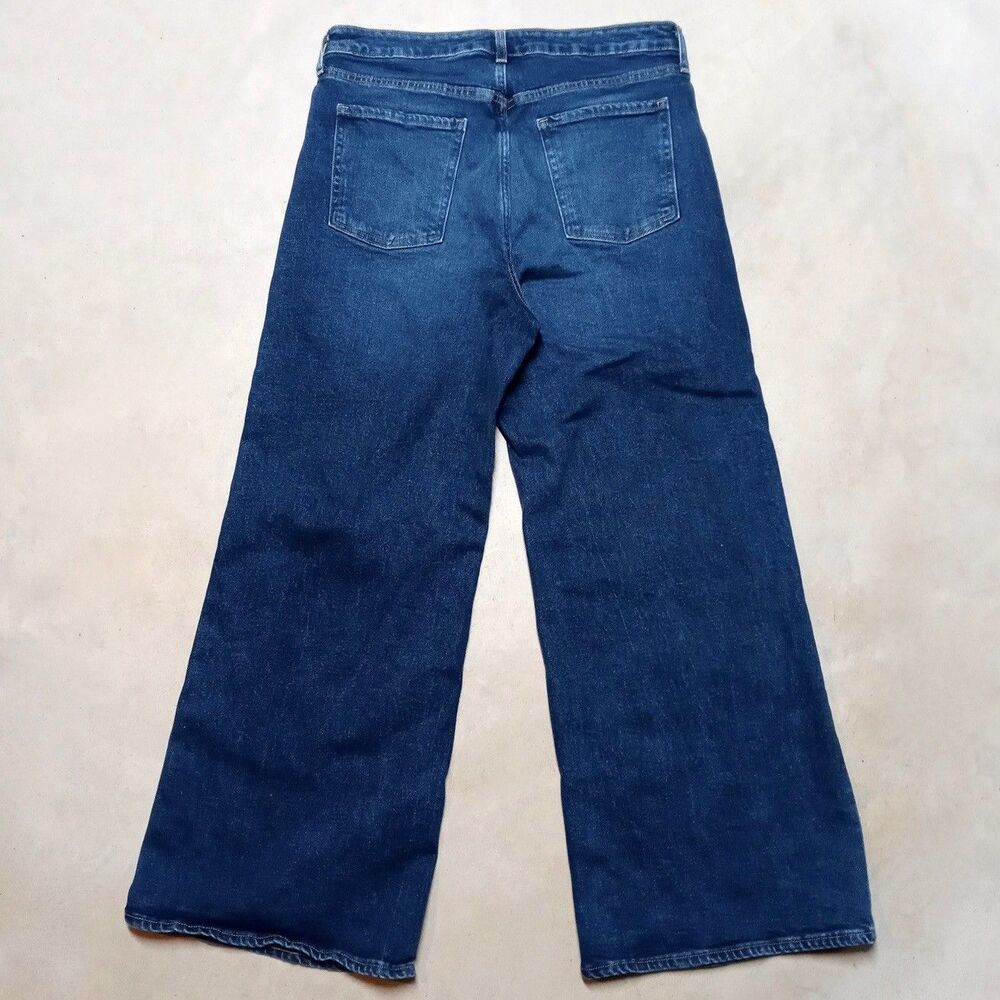 Old Navy Sky Hi Wide Leg Jeans Womens Size 14 Extra High Rise Stretch Denim - Picture 3 of 9